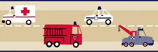Border ścienny pojazdy straż pożarna Little Bandits 177305 Esta Home Niska cena