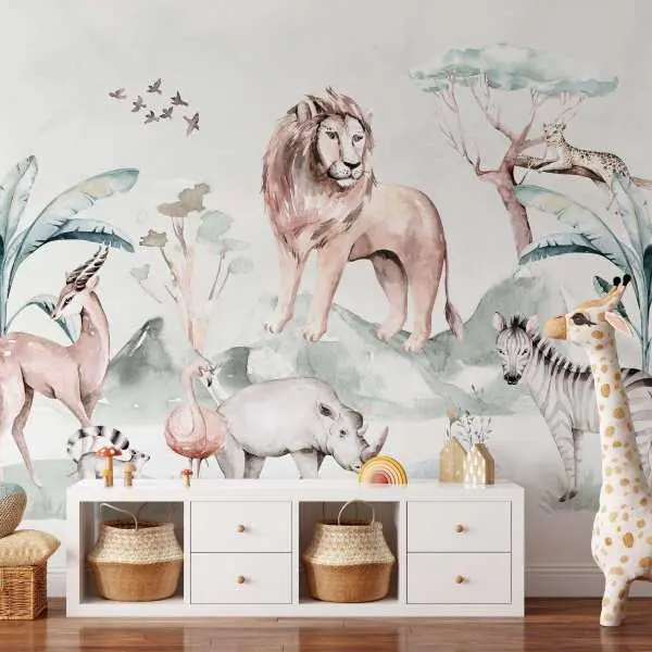 Hit sprzedaży Tapeta dla dzieci - SAFARI KINGDOM