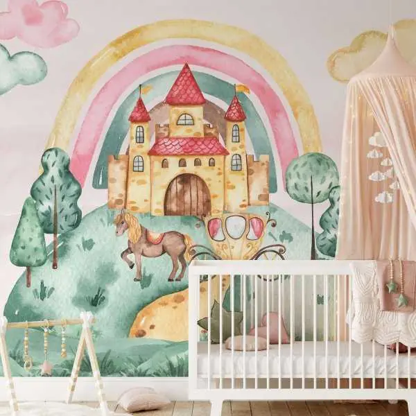 Tapeta dla dzieci - PASTEL CASTLE Dodaj do koszyka