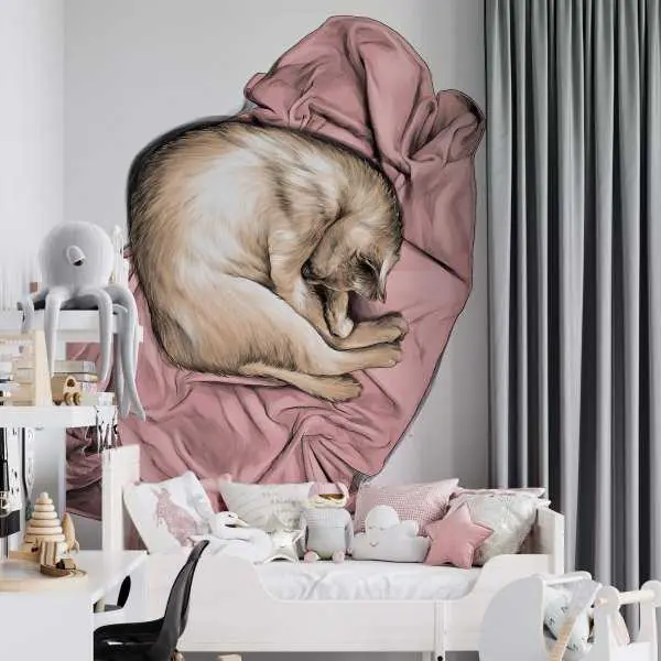 Tapeta dla dzieci - LOVELY SLEEPING CAT Wyjątkowa oferta