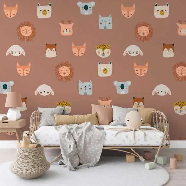 Tapeta dla dzieci - SLEEPY ANIMAL HEADS Wyjątkowa oferta