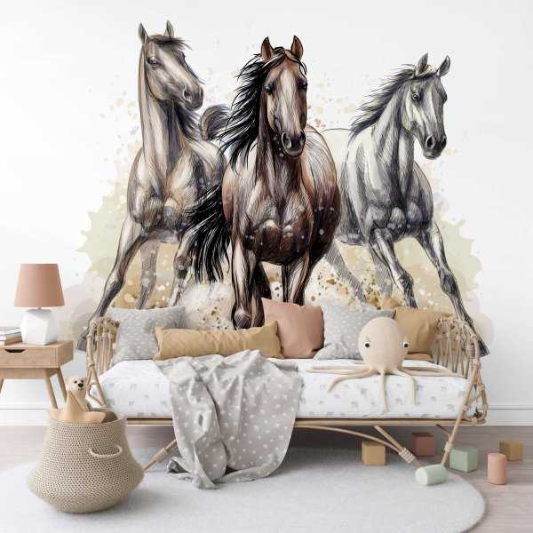 Zamów teraz Tapeta dla dzieci - HORSE FAMILY
