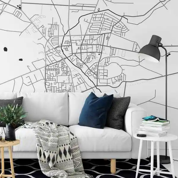 Niska cena Tapeta na ścianę - MAPA BEŁCHATÓW