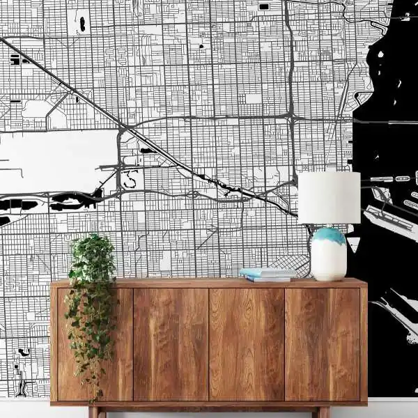 Premium Tapeta na ścianę - MAPA MIAMI