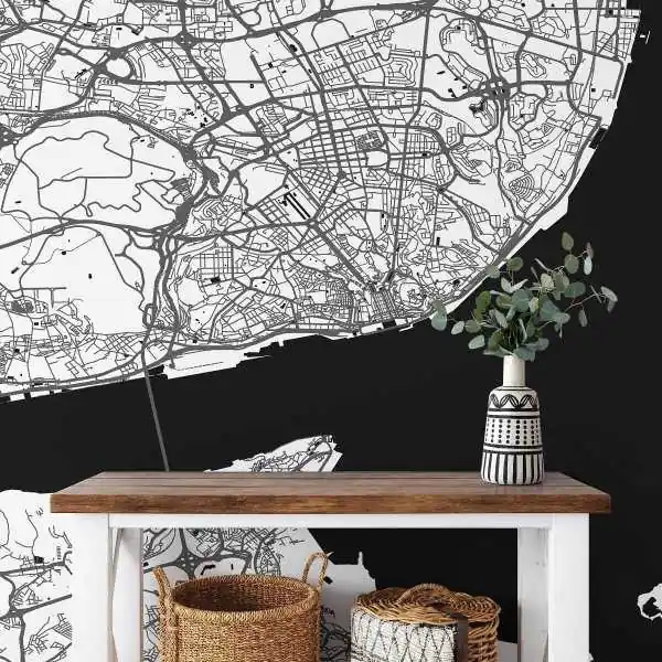 Dostępne od ręki Tapeta na ścianę - MAPA LIZBONA