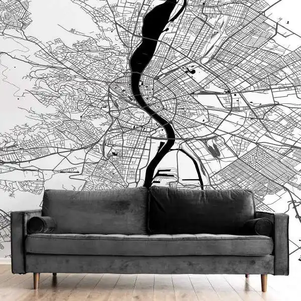 Obniżka ceny Tapeta na ścianę - MAPA BUDAPESZT