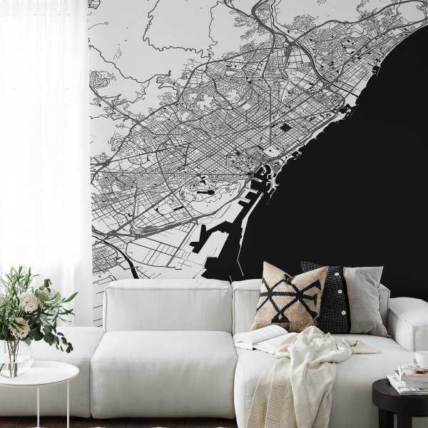 Tapeta na ścianę - MAPA BARCELONA Niska cena