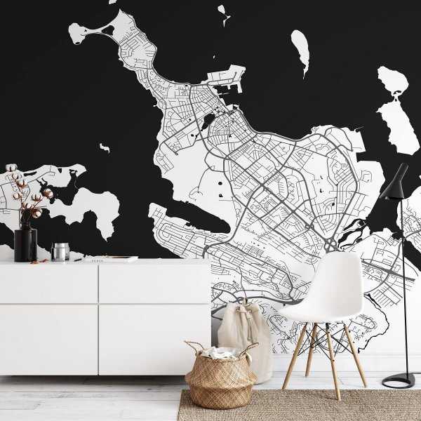 Tapeta na ścianę - MAPA REJKIAWIK Zniżka