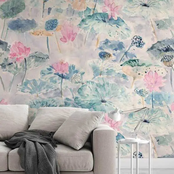 Zamów teraz Tapeta na ścianę - WATERCOLOR POSTER FLOWERS