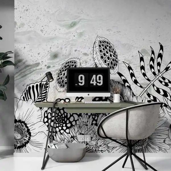 Tapeta na ścianę - FLORA ON MARBLE Bezpieczne zakupy