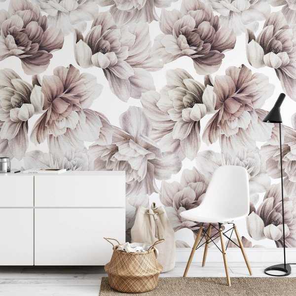 Tapeta na ścianę - CREAMY PEONIES Premium