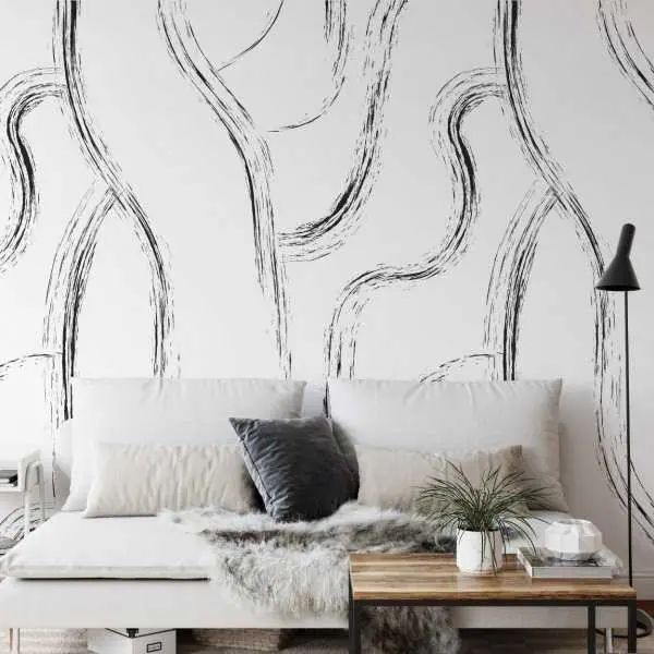 Tapeta na ścianę - HAIRY LINES Popularny