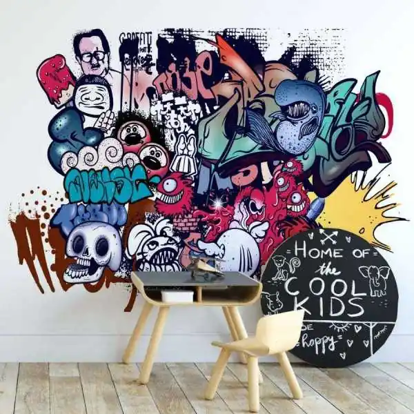 Zniżka Tapeta dla dzieci - TEENAGER GRAFFITI