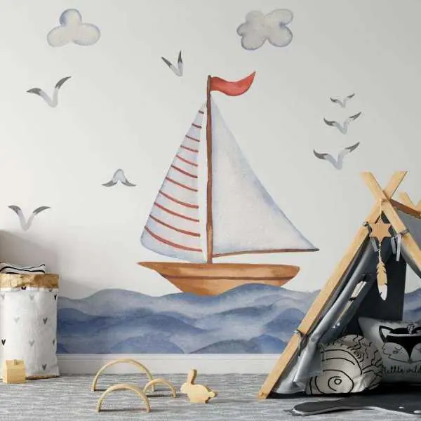 Dostępne od ręki Tapeta dla dzieci - SAILING TIME