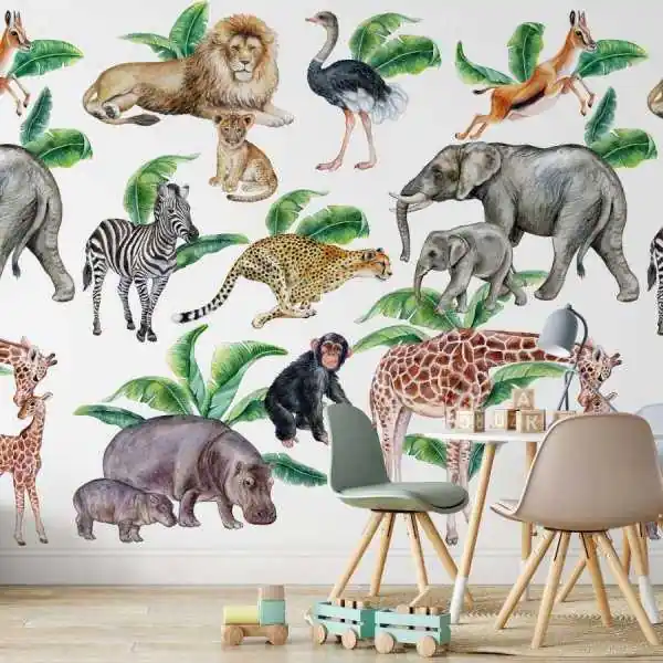 Ostatnie sztuki Tapeta dla dzieci - SAFARI FRIENDS