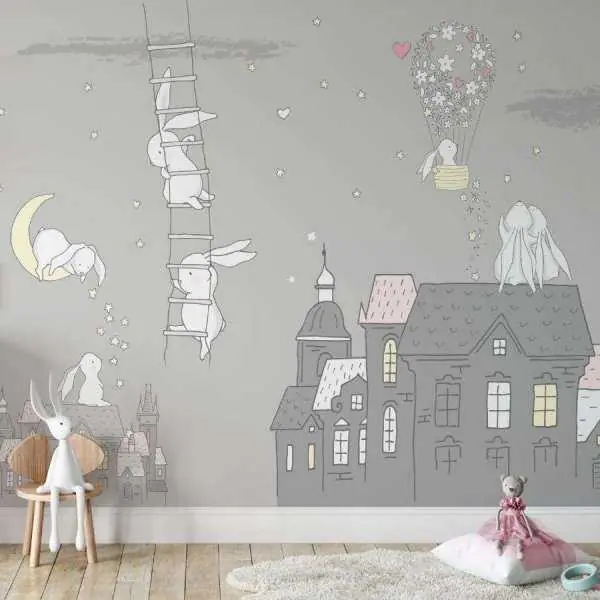 Dostępne od ręki Tapeta dla dzieci - RABBITS KINGDOM