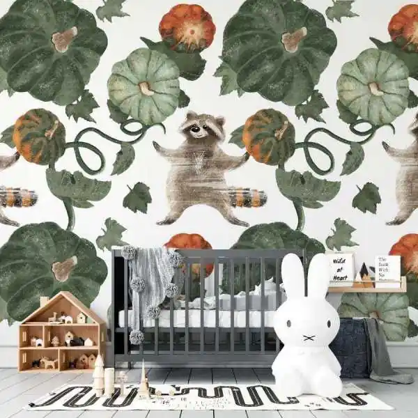 Wyjątkowa oferta Tapeta dla dzieci - PUMPKIN RACCOON