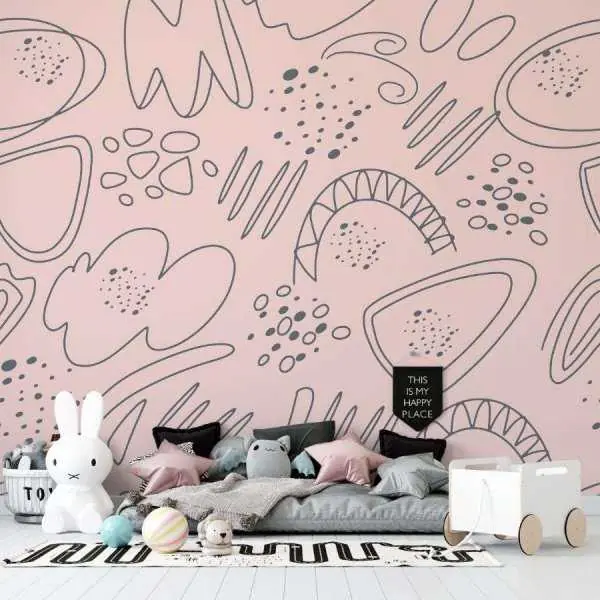 Tapeta dla dzieci - PINKY ABSTRACT Tylko dziś