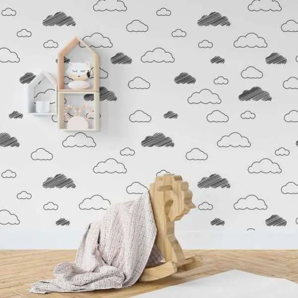 Obniżka ceny Tapeta dla dzieci - CLOUDY MINIMALISM
