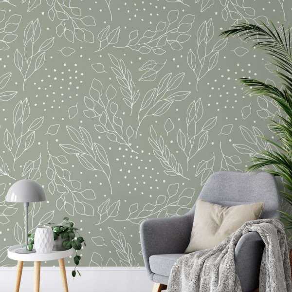 Zniżka Tapeta na ścianę - FLORAL LINE ART