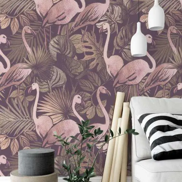 Darmowa dostawa Tapeta na ścianę - FLAMINGO VINTAGE