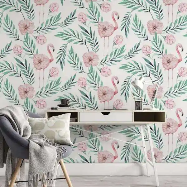 Promocja Tapeta na ścianę - FLAMINGO GREENERY