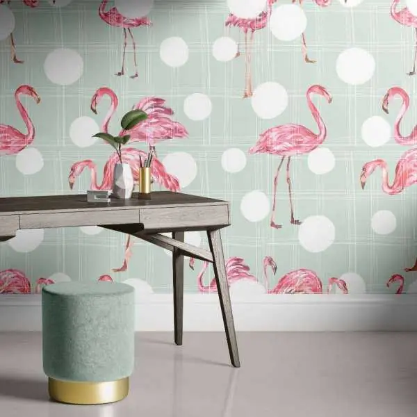 Tapeta na ścianę - FLAMINGO DOTS Oferta czasowa