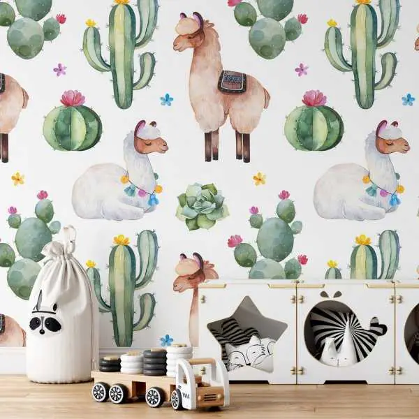 Tapeta dla dzieci - CACTI ALPAKA Oferta limitowana