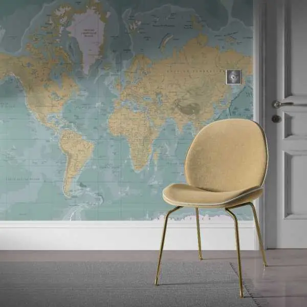 Bezpieczna płatność Tapeta na ścianę - CONTRAST WORLD MAP
