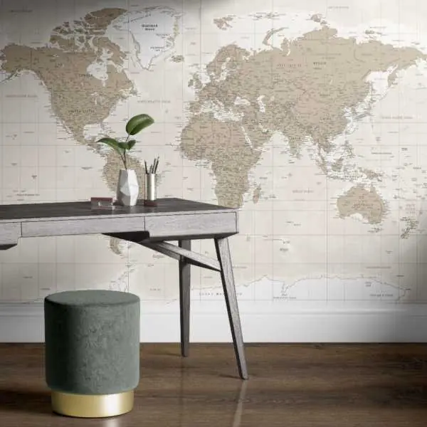 Ostatnia szansa Tapeta na ścianę - SANDY WORLD MAP
