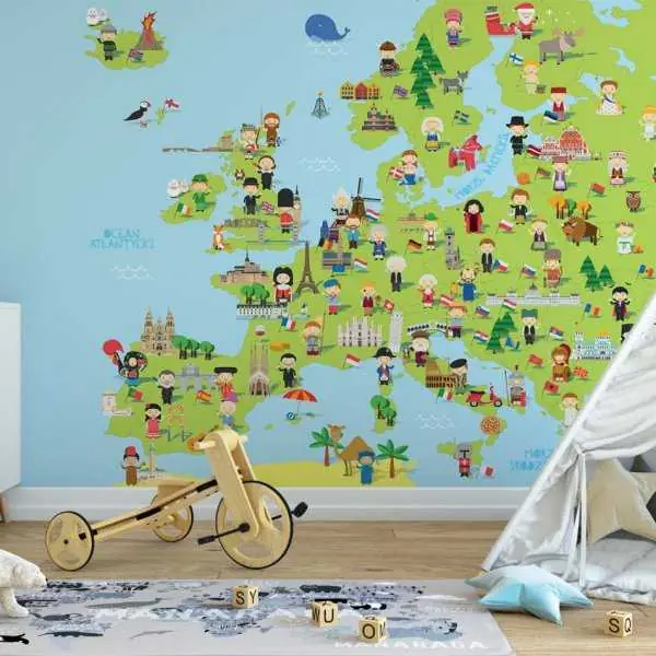 Hit cenowy Tapeta na ścianę - MAPA EUROPY DLA DZIECI