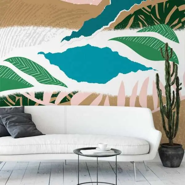 Dodaj do koszyka Tapeta na ścianę - ABSTRACT JUNGLE LEAVES