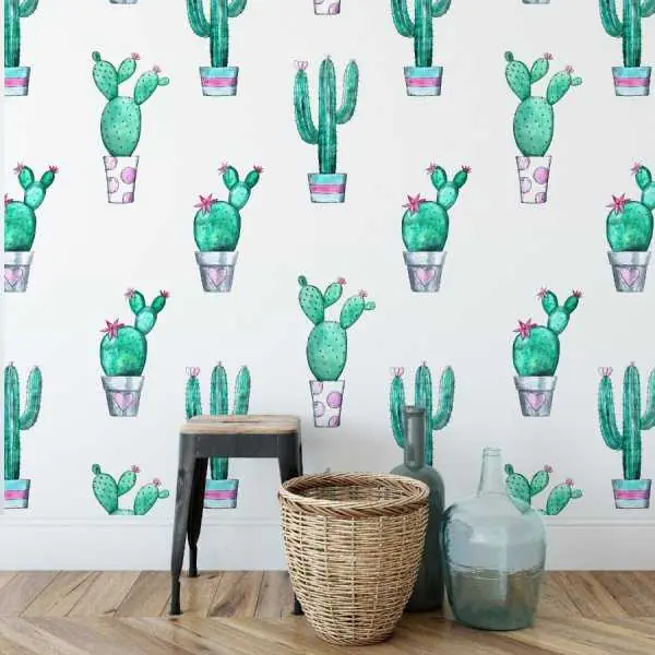 Niska cena Tapeta na ścianę - MINIMALIST CACTUS