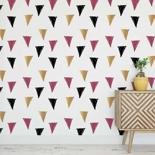 Bezpieczne zakupy Tapeta na ścianę - FRUITY TRIANGLES