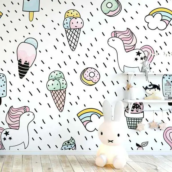 Premium Tapeta dziecięca - UNICORN SWEETS
