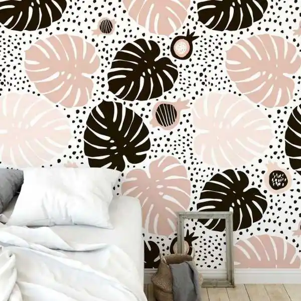Oferta czasowa Tapeta na ścianę - PINK MONSTERA