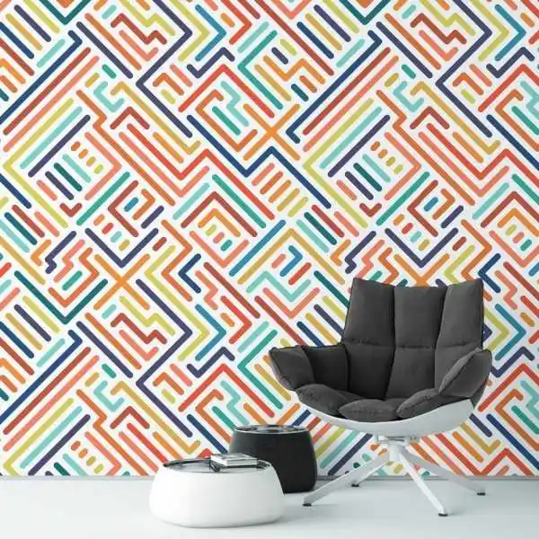 Łatwy zwrot Tapeta na ścianę - RAINBOW MAZE