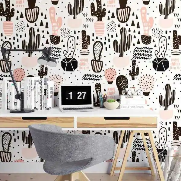 Nie przegap Tapeta na ścianę - PASTEL CACTI