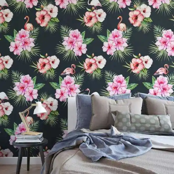 Tapeta na ścianę - FLAMINGO FLOWERS Super okazja