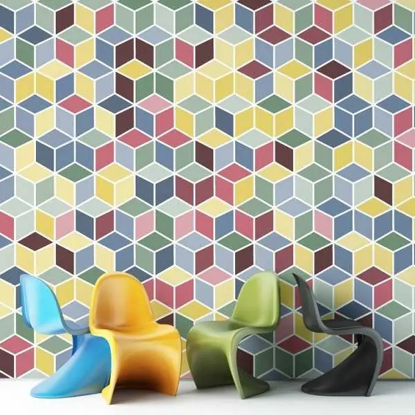 COLOR CUBES - Tapeta ścienna Bezpieczna płatność