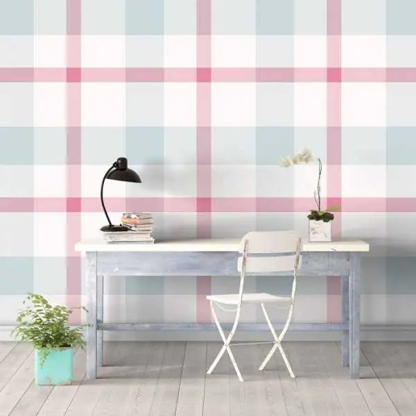 Bezpieczne zakupy VINTAGE CHECKER - Tapeta ścienna