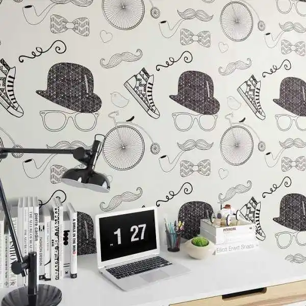 HIPSTERSKIE WĄSY - Designerska tapeta ścienna Popularny