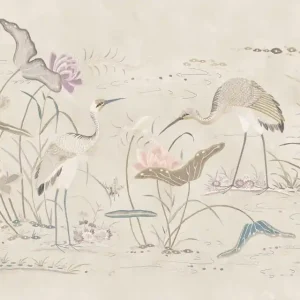 Nie przegap MURAL S10418 Chinoiserie Garden - Seabirds, Sandstone