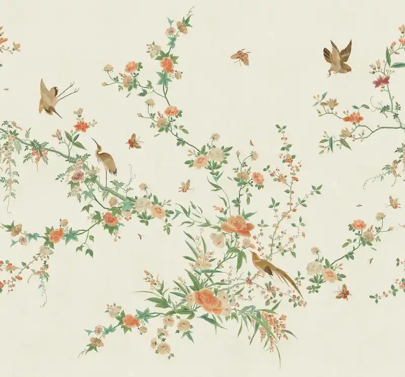 MURAL S10424 Chinoiserie Garden - Bloom, Spring Green Nowy