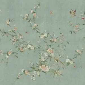 Tani MURAL S10427 Chinoiserie Garden - Bloom, Teal