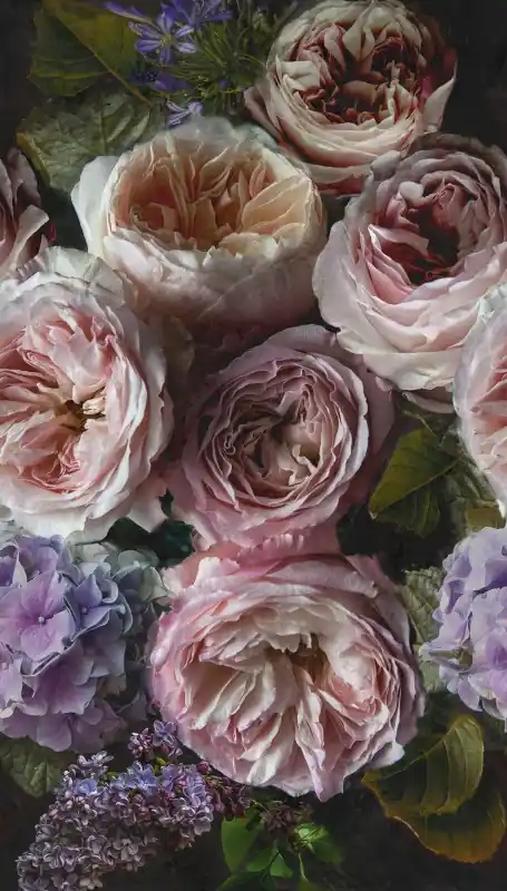MURAL A52101 ROMANTIC FLOWERS - ONE ROLL ONE MOTIF Oferta limitowana