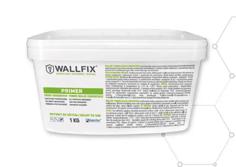 Profesjonalny grunt WALLFIX PRIMER SEALER 1 kg do niechłonnych powierzchni Bezpieczna płatność