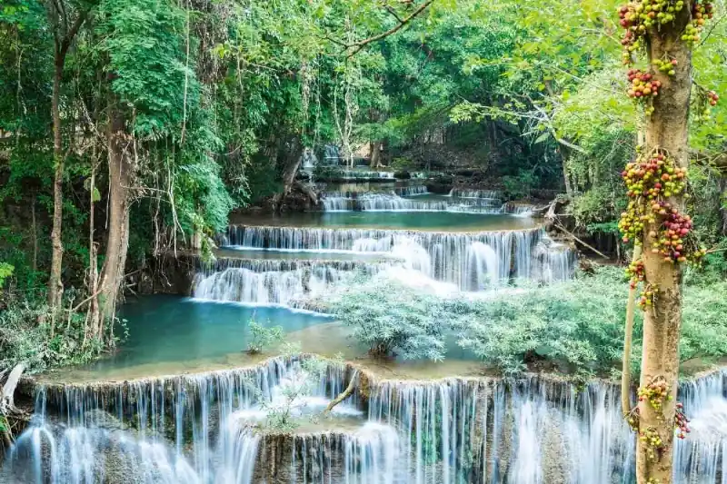 Ekspresowa dostawa Fototapeta na flizelinie MS-5-3173 Wodospady w Kanchanaburi 375 x 250 cm