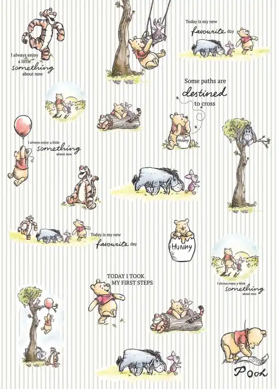 Nowy FOTOTAPETA DX4-001 Winnie Pooh Stripes