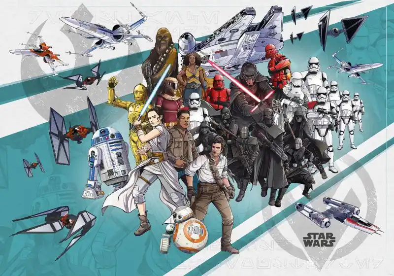 Taniej FOTOTAPETA DX8-073 Star Wars Cartoon Collage Wide